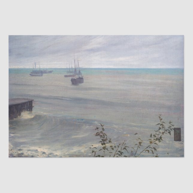 Papel De Seda James Whistler - Sinfonia em Cinzas e Verde (Frente )