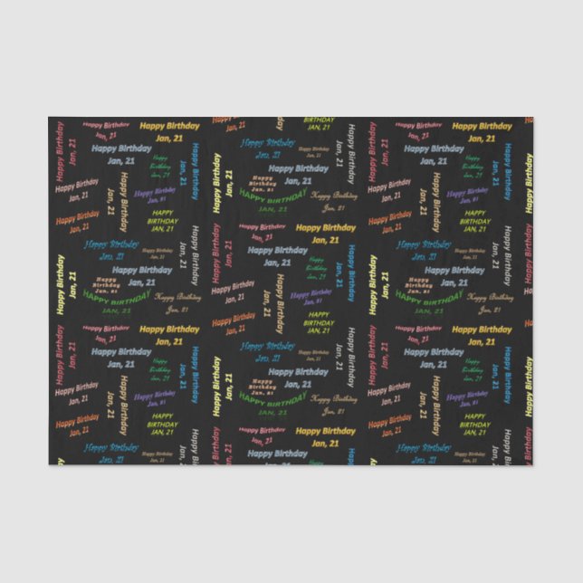 Papel De Seda Janeiro, 21 Aniversário (Frente )