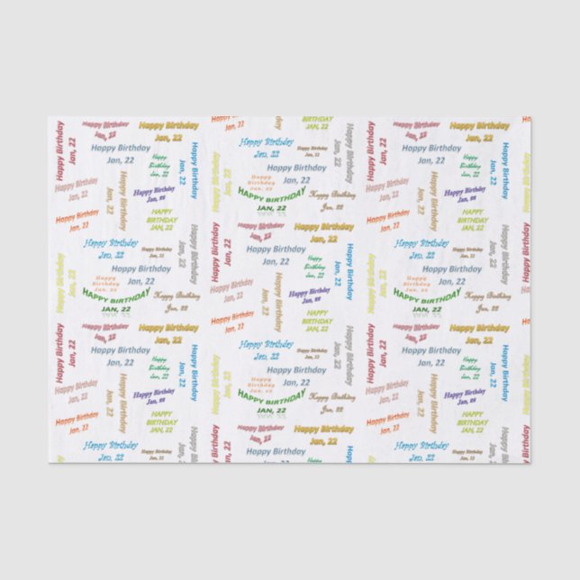 Papel De Seda Janeiro, 22 Aniversário (Frente )