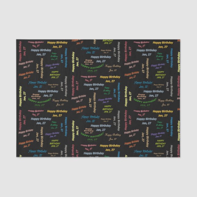 Papel De Seda Janeiro, 27 Aniversário (Frente )