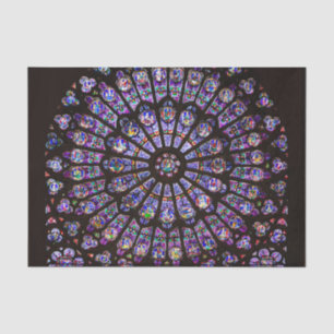 Papel De Seda Janela cor-de-rosa de Paris da catedral de Notre