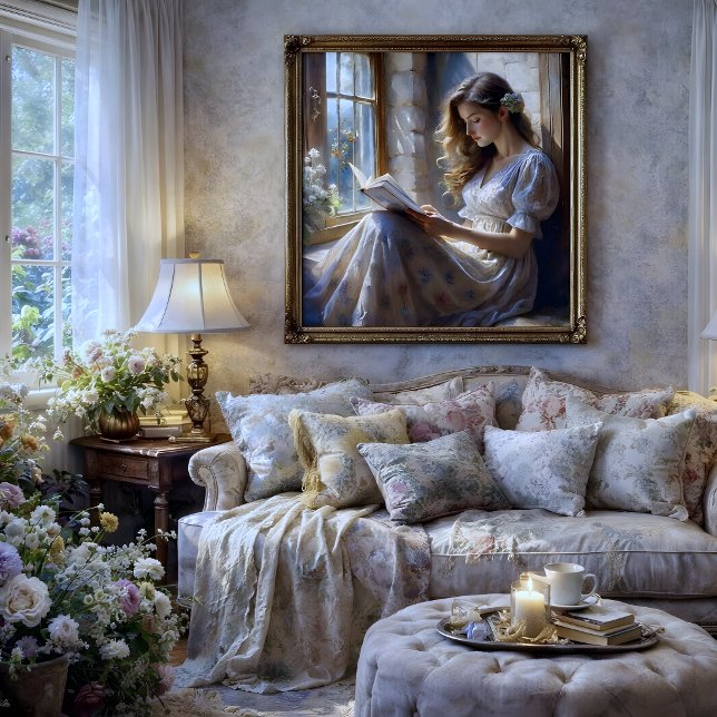 Papel De Seda Janela de Algodão Reverter Desordem de Leitura Rom (Cottage Window Reverie Romantic Reading Decoupage Tissue Paper)