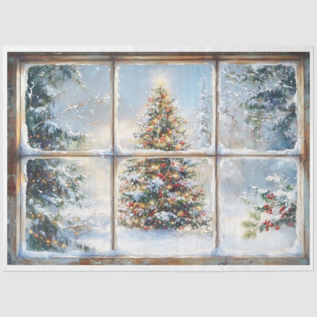 Papel De Seda Janela de Natal (Frente )