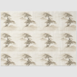 Papel De Seda Japan Ink Landscape Minimal Misty Mountain