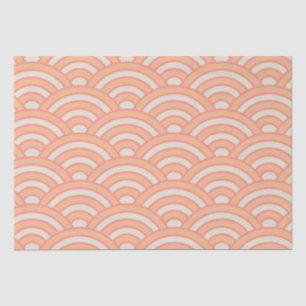 Papel De Seda Japonês Ondas Seigaiha Padrão Peach Fuzz