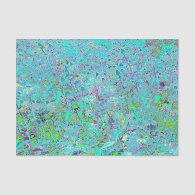 Papel De Seda Jardim abstrato Aqua Verde e Puro do Contentor (Frente )