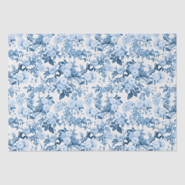 Papel De Seda Jardim Botânico de Rosas Azuis (Frente )