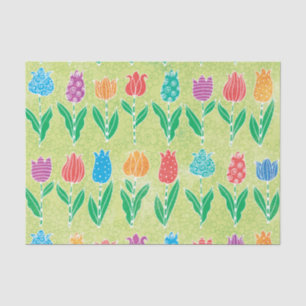 Papel De Seda Jardim brilhante floral das tulipas