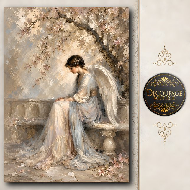 Papel de Seda Jardim de Anjo com Flor de Cerejeira (Cherry Blossom Angel Garden Tissue Paper)