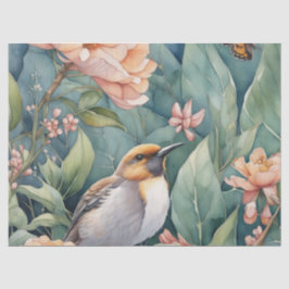 Papel De Seda Jardim de Aquarelas Whimsso com Decou de Aves Solt