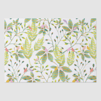 Papel De Seda Jardim de aves verde
