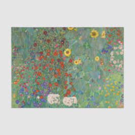 Papel De Seda Jardim de fazenda com girassóis por Gustav Klimt