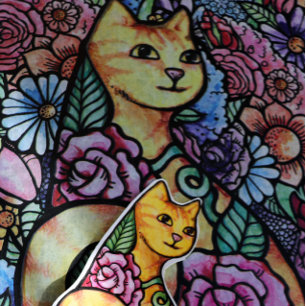 Papel De Seda Jardim de Flor de Gato Laranja