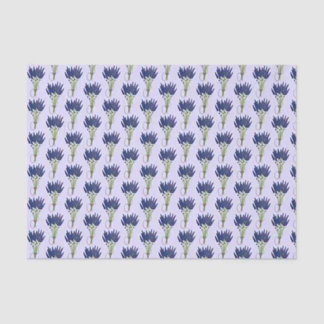 Papel De Seda Jardim de Flor Roxo do Coelho de Lavanda Lavandula (Frente )