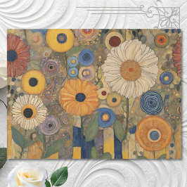 Papel De Seda Jardim de Flores Selvagem de Boho Art Nouveau