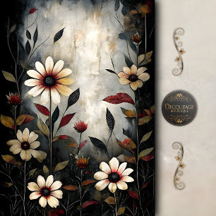 Papel De Seda Jardim de Flores Silvestres Mal-humorados Decoupag