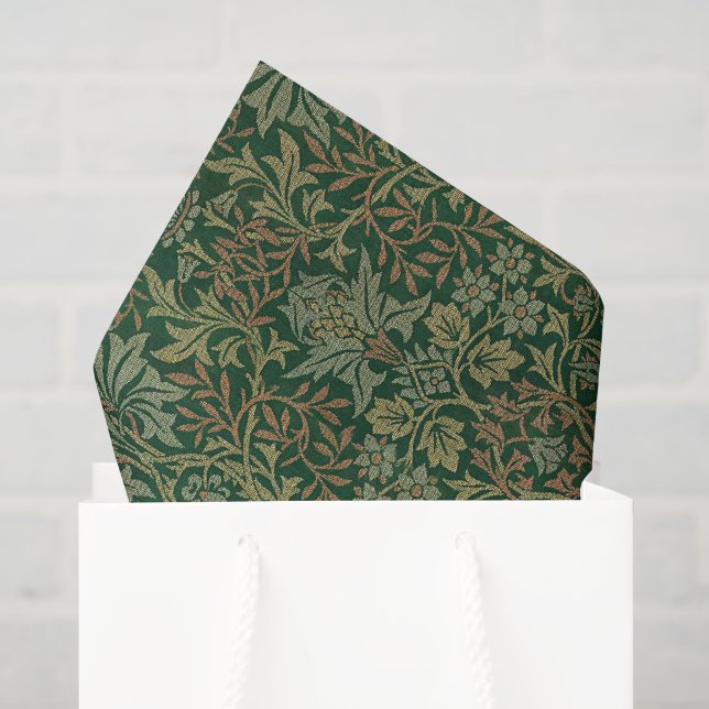 Papel De Seda Jardim de Flores William Morris - Verdes (Sacola de presentes)