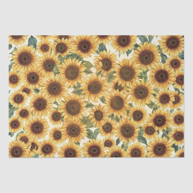 Papel De Seda Jardim de Girassóis em Flor (Frente )