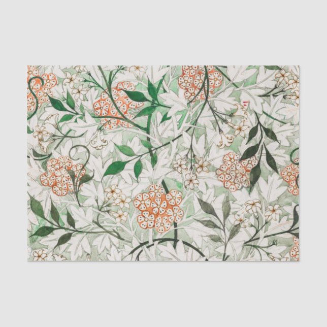 Papel De Seda Jardim de Jasmim William Morris Flor Clássica (Frente )