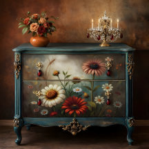 Jardim de Margaridas ao Crepúsculo Decoupage