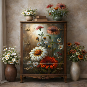 Papel De Seda Jardim de Margaridas ao Crepúsculo Decoupage