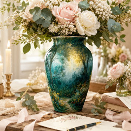 Papel De Seda Jardim Decoupage Floresta Nebulosa da Manhã Dourad