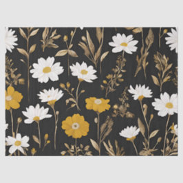 Papel De Seda Jardim Dourado Negro de Flor Selvagem