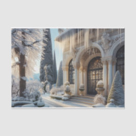 Papel De Seda Jardim Elegante Coberto De Gelo De Inverno Feriado