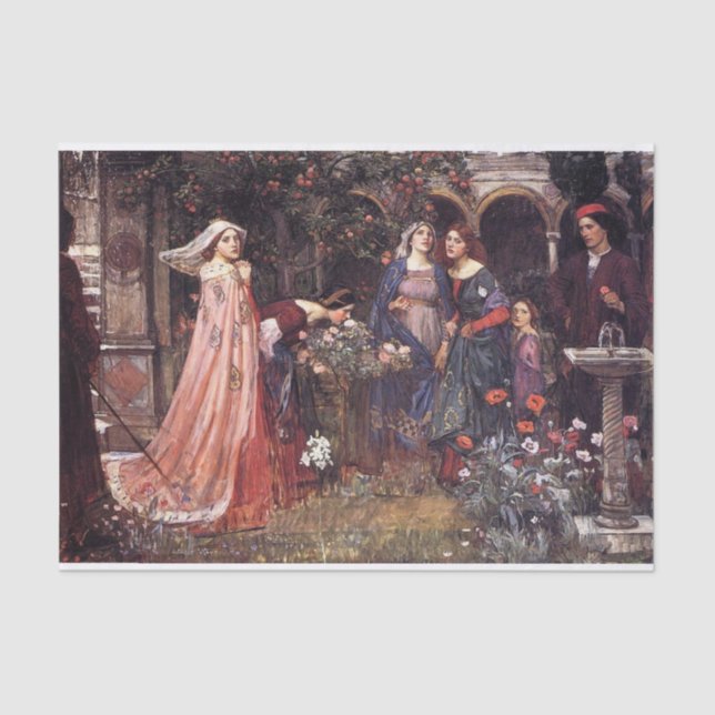 Papel De Seda Jardim Encantado por John William Waterhouse (Frente )