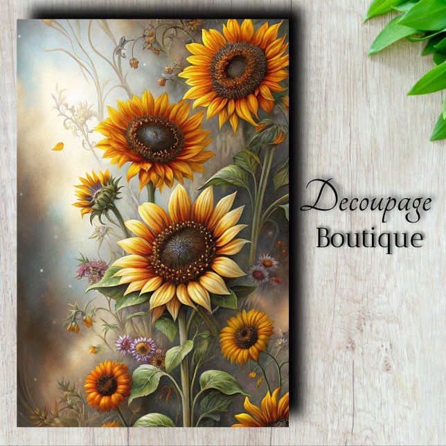 Papel De Seda Jardim Ensolarado Arte Decoupage (Sunny Garden Art Decoupage Tissue Paper)