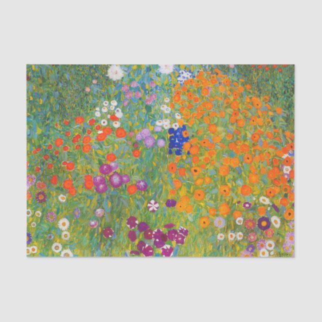 Papel De Seda Jardim Flor por Gustav Klimt  (Frente )