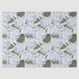 Papel De Seda Jardim Floral de Hortênsias Azuis