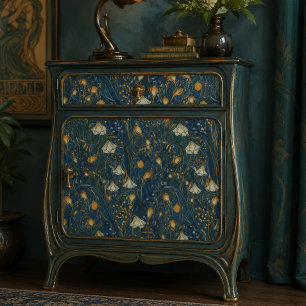 Papel De Seda Jardim Floral Elegante do Crepúsculo em Decoupage