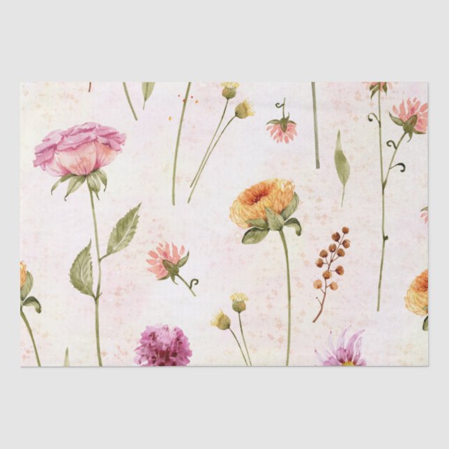 Papel De Seda Jardim Floral Moderno Elegante (Frente )