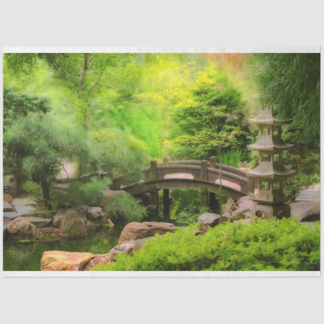 Papel De Seda Jardim Japonês - Água debaixo da ponte (Frente )
