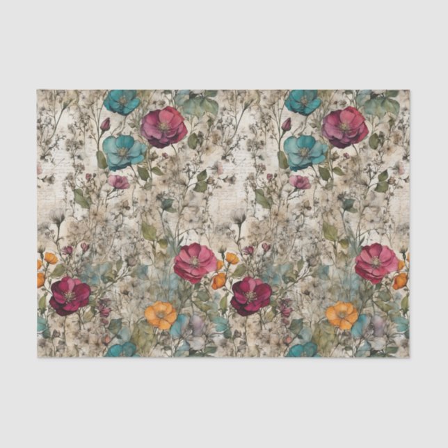 Papel De Seda Jardim Nostalgia (Frente )