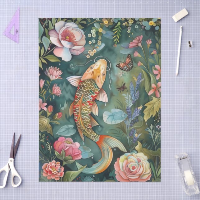 Papel De Seda Jardim Oriental Elegante Pensava Em Arranjo De Des (Arte )