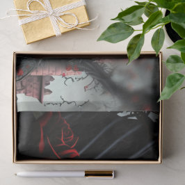 Papel De Seda Jardim Rosa do Cemitério Gótico