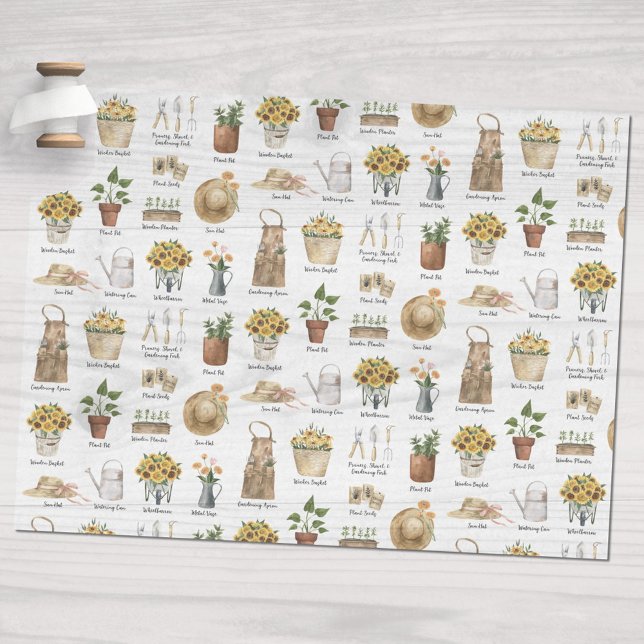 Papel De Seda Jardinagem Padrão de Cores de Água Essenciais (In situ)
