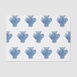 Papel De Seda Jarras de Gengibre Blue Willow Chinoiserie  