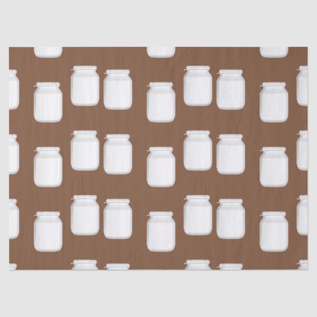 Papel De Seda Jars brancos em marrom (Frente )