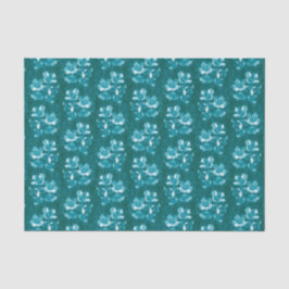 Papel De Seda Jasmine Bloom Vintage Fllower Floral Patteral Teal