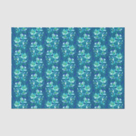 Papel De Seda Jasmine Bloom Vintage Flores Padrão Floral Azul