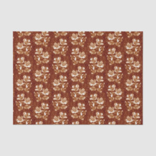 Papel De Seda Jasmine Bloom Vintage Flores Padrão Floral Sepia