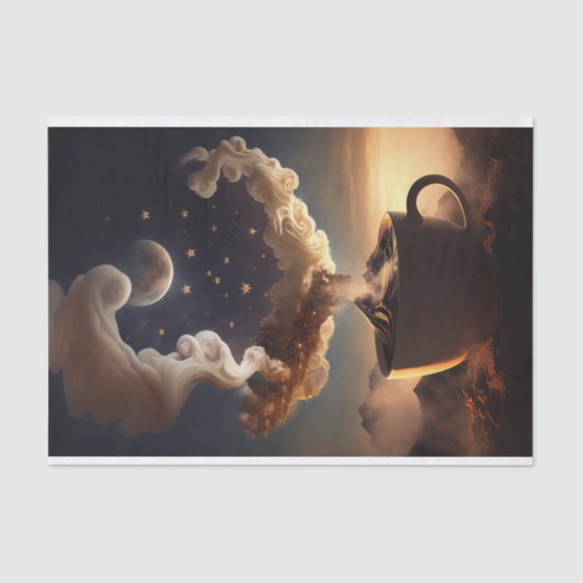 Papel De Seda Java Universo, café celeste (Frente )