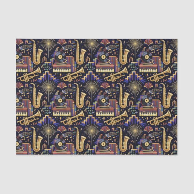 Papel De Seda Jazz Age Celebration Pattern (Frente )