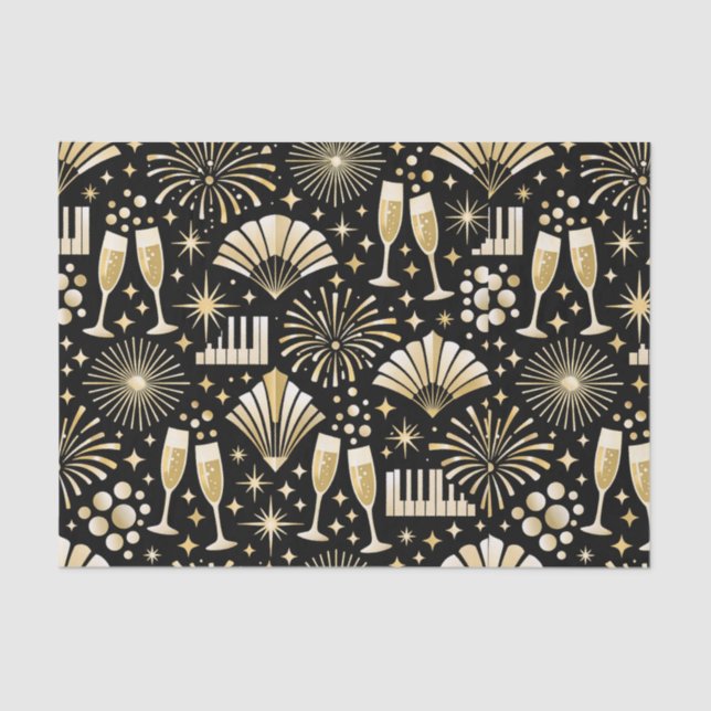 Papel De Seda Jazz Age New Year Pattern (Frente )