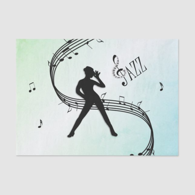 Papel De Seda Jazz Dance Green Music (Frente )