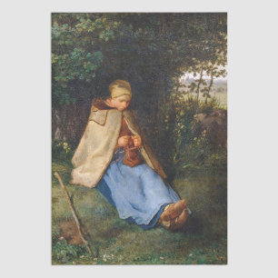 Papel De Seda Jean-Francois Millet - The Knitter