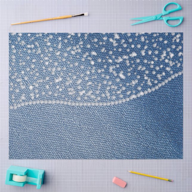Papel De Seda Jeans Azuis de Ganga Diamante  (Arte )
